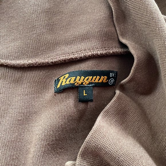 VINTAGE Y2K Raygun ISTANBUL Turkey Brown Cotton Racer Track Jacket *LARGE* - Picture 5 of 5